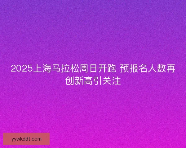 2025上海马拉松周日开跑 预报名人数再创新高引关注