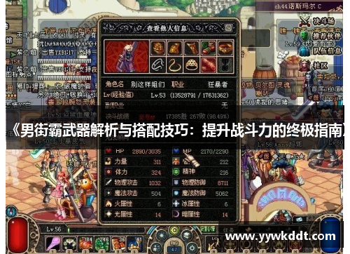 《男街霸武器解析与搭配技巧：提升战斗力的终极指南》