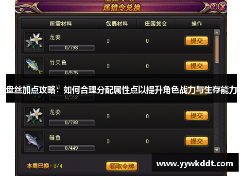 盘丝加点攻略：如何合理分配属性点以提升角色战力与生存能力